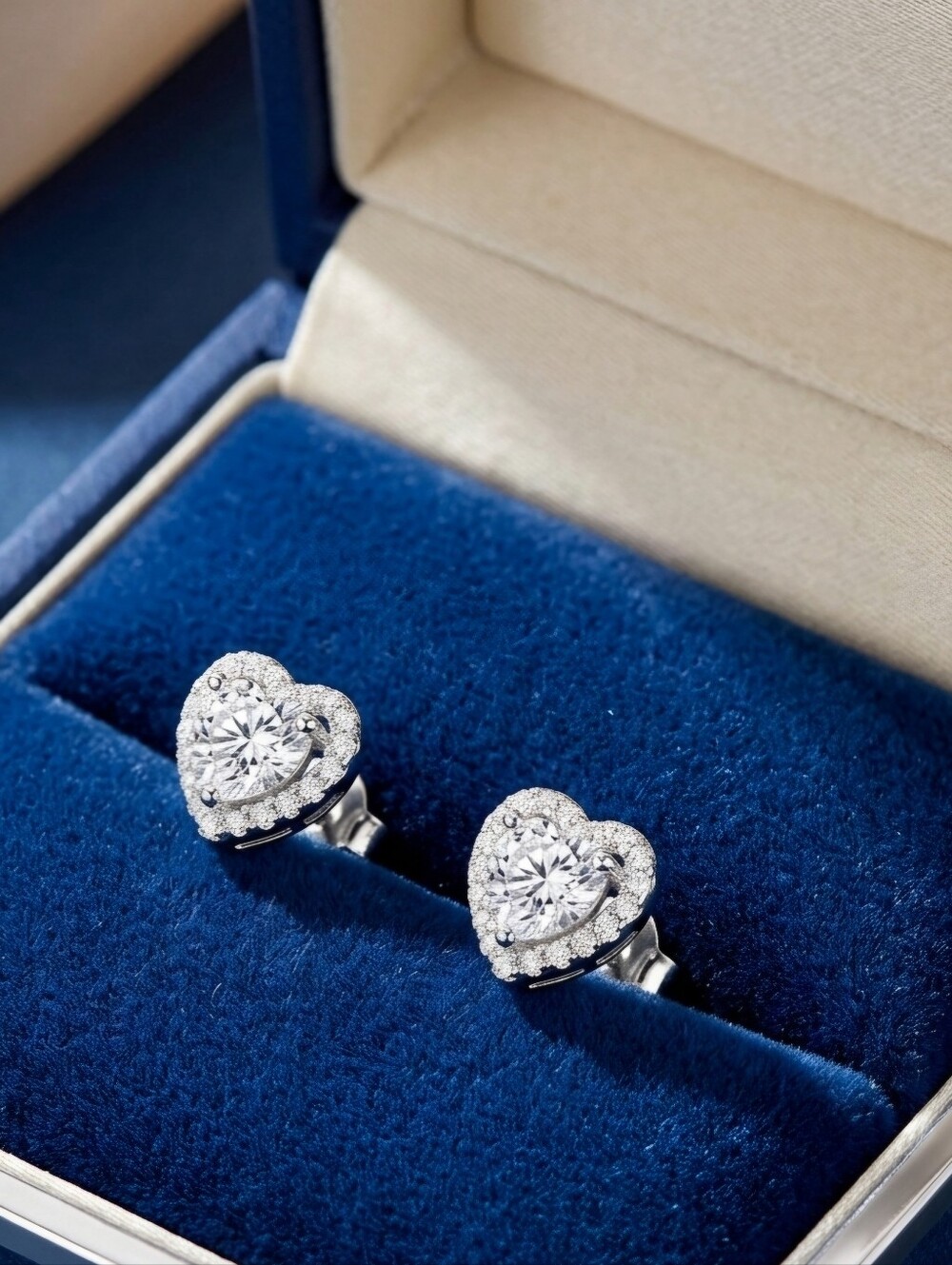 Moissanite 1 CTW Heart Earrings
